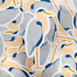great blue heron vinyl sticker