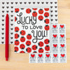 ladybug valentine's day card, lucky to love you card for partner, ladybug pattern love card, cute anniversary card