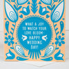 wedding card that says what a joy to watch your love bloom- happy wedding day