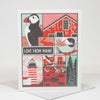 Love from Maine greeting card, Maine tourism greeting card, Maine icons souvenir card