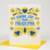 Love from Philadelphia greeting card, folk art Philadelphia greeting card, made in Pennsylvania