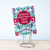 sending greetings from maine blank card with chickadee pattern