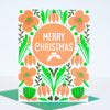 neon winter florals christmas card