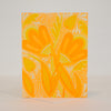 colorful neon flowers folk art card, blank decorative card for any occasion, folk art floral blank greeting card