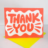 Neon Bright Bubble Letter Thank You Card, Bright Thank You Card