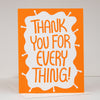thank you for everything greeting card, bold thank you card, modern thank you card