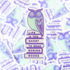 Bookworm sticker, gift for book lover, book sticker, reading sticker, sticker for librarian, owl sticker