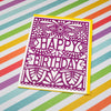 papel picado birthday card, colorful folk art birthday card, bright birthday card, all ages birthday card