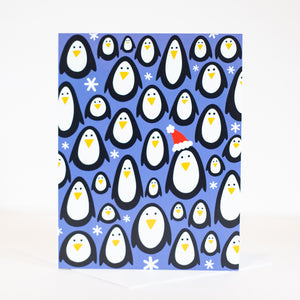 winter penguins christmas card