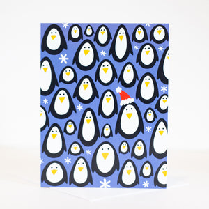 winter penguins christmas card