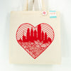 Philadelphia skyline tote bag, philadelphia souvenir, philly gift idea, Why I love Philly, Philadelphia reusable tote bag for wedding
