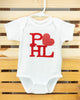 Philadelphia baby gift, baby onesie, Philly love statue, expecting mom gift