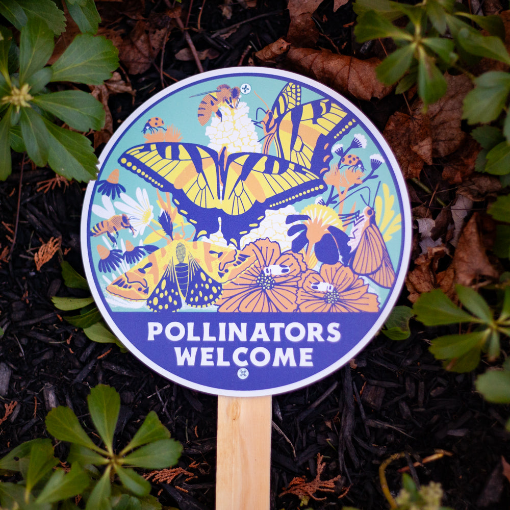 pollinator outdoor garden sign, garden decor sign, garden welcome sign ...