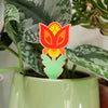 red folk flower plant stake for houseplants