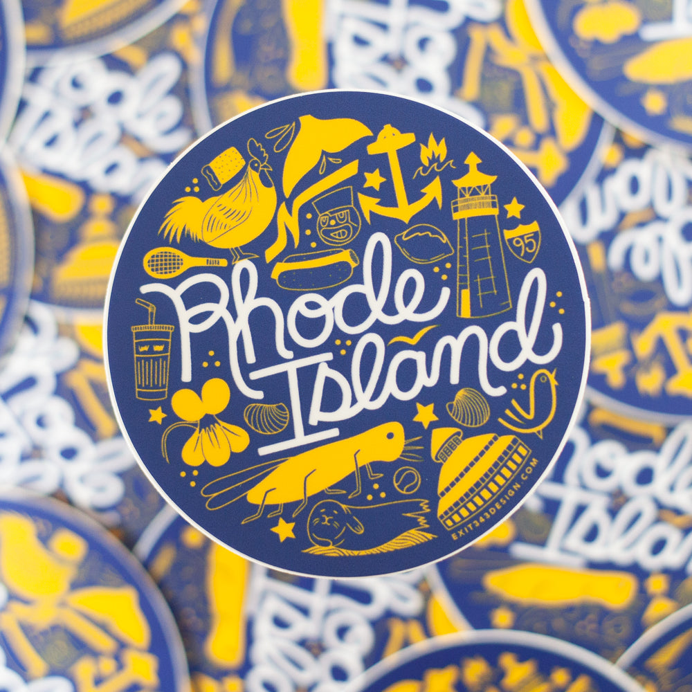 Rhode Island sticker, Rhode Island icons vinyl sticker, Providence Rho ...