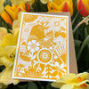 Robin in a garden blank greeting card
