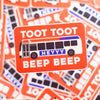Septa bus sticker, Toot Too Hey Beep Beep, Philadelphia sticker