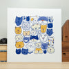 Colorful Cats Wall Decor | Original Cat Wall Art for Cat Lovers