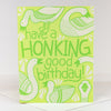 geese birthday card, birthday card for bird watcher, have a honking good birthday card with geese pattern