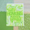 geese birthday card, birthday card for bird watcher, have a honking good birthday card with geese pattern