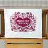 Snarky printed tea towel, Fresh Out of Fucks cotton kitchen towel, funny adult tea towel for kitchen