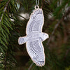 Snowy Owl Christmas ornament, snowy owl holiday ornament, owl Christmas tree ornament, wooden blue christmas ornament
