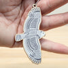Snowy Owl Christmas ornament, snowy owl holiday ornament, owl Christmas tree ornament, wooden blue christmas ornament