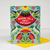 hummingbird birthday card, bird bday card, spring flower birthday, have a sweet birthday