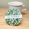 evergreen trees coaster set, tree pattern coaster, nature-inspired beer coaster set, pack of four coasters