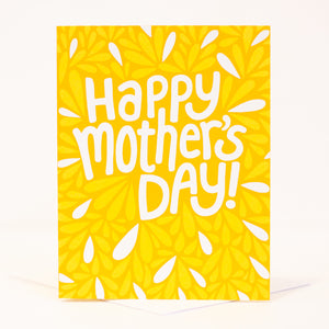 bright yellow burst Mothers Day card