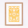 yellow folk art print for a gallery wall