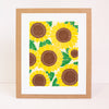 sunflower pattern, sunflower art print, fall sunflower pattern, sunflower print for gallery wall, sunflower illustration