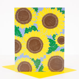 yellow sunflowers blank greeting card