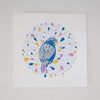 colorful bird art print, bird nerd wall art by exit343design