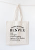 funny Denver tote bag souvenir