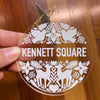 Kennett Square Christmas ornament, Kennett Square holiday ornament, woodland Christmas ornament