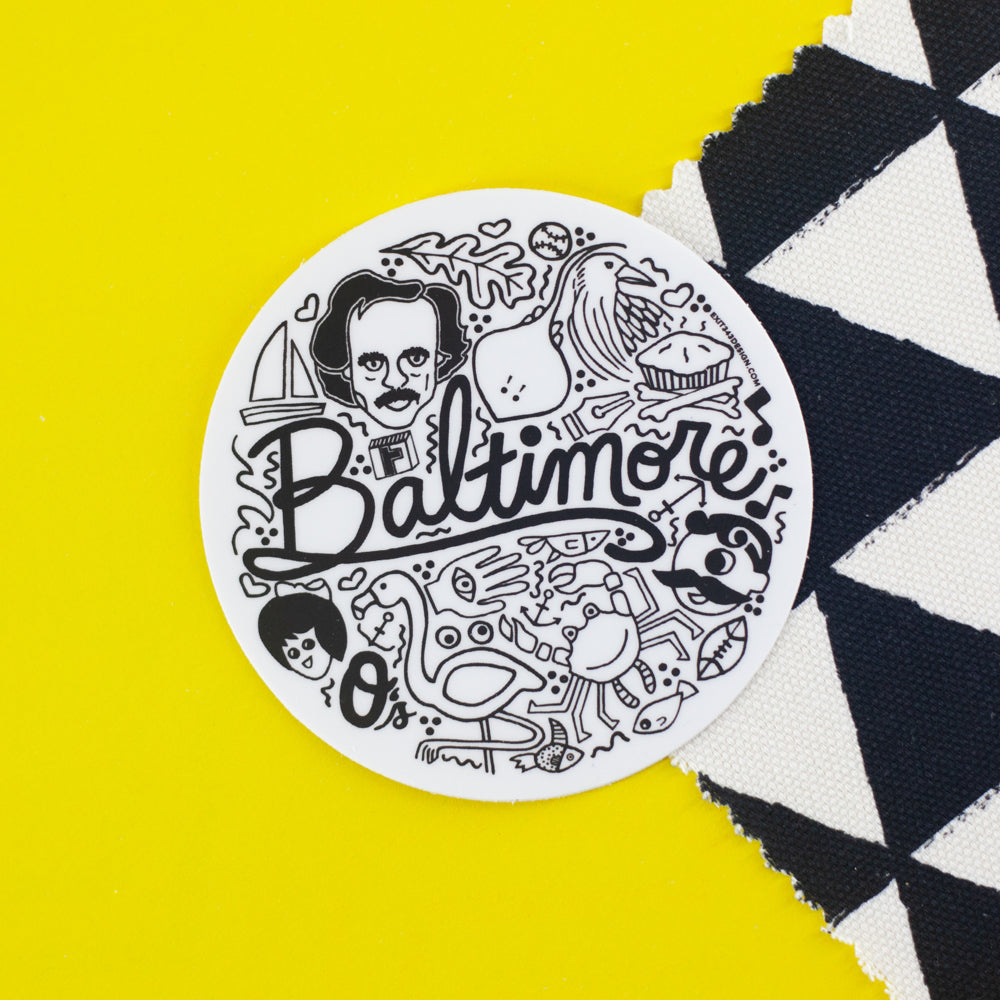 Baltimore sticker, Baltimore icons vinyl sticker, Charm City sticker ...