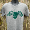 bird gang eagles shirt in grey with green ink