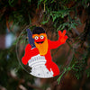 Gritty mascot Christmas tree ornament with Philadelphia city hall