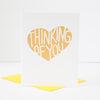 modern thinking of you card with a gold heart by exit343design