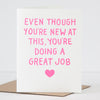 neon pink encouragement card for a new parent or friend by exit343design