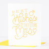 metallic gold card for bridal shower by exit343design
