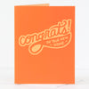 retro-inspired new home congratulations card in orange by exit343design