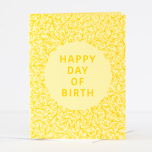 happy day of birthday silly birthday card in yellow by exit343design