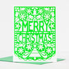 papel picado Christmas card, colorful folk art Christmas card, bright Christmas card