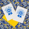 mother's day card, blue ribbon, best mother-in-law card