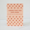 hug hater sympathy card, hug hater funny friendship card by exit343design