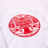 new Philadelphia icons baby onesie with Ben Franklin bridge in a folk art style