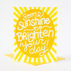 sending sunshine your way greeting card, upbeat sympathy card, positive sympathy card for friend, just because greeting card with sunshine
