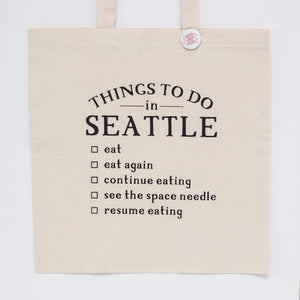 seattle tote bag, gift idea for a Seattle foodie by exit343design